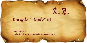Kanyó Noémi névjegykártya